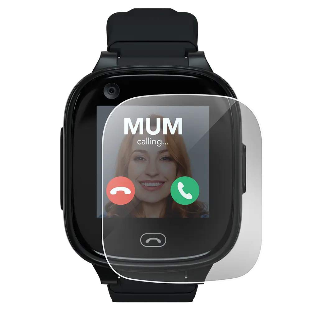 Bundle: Black Watch with Screen Protector and additional Navy Strap